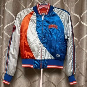 New York Knicks Blue, Orange, and White Reversible Bomber Jacket